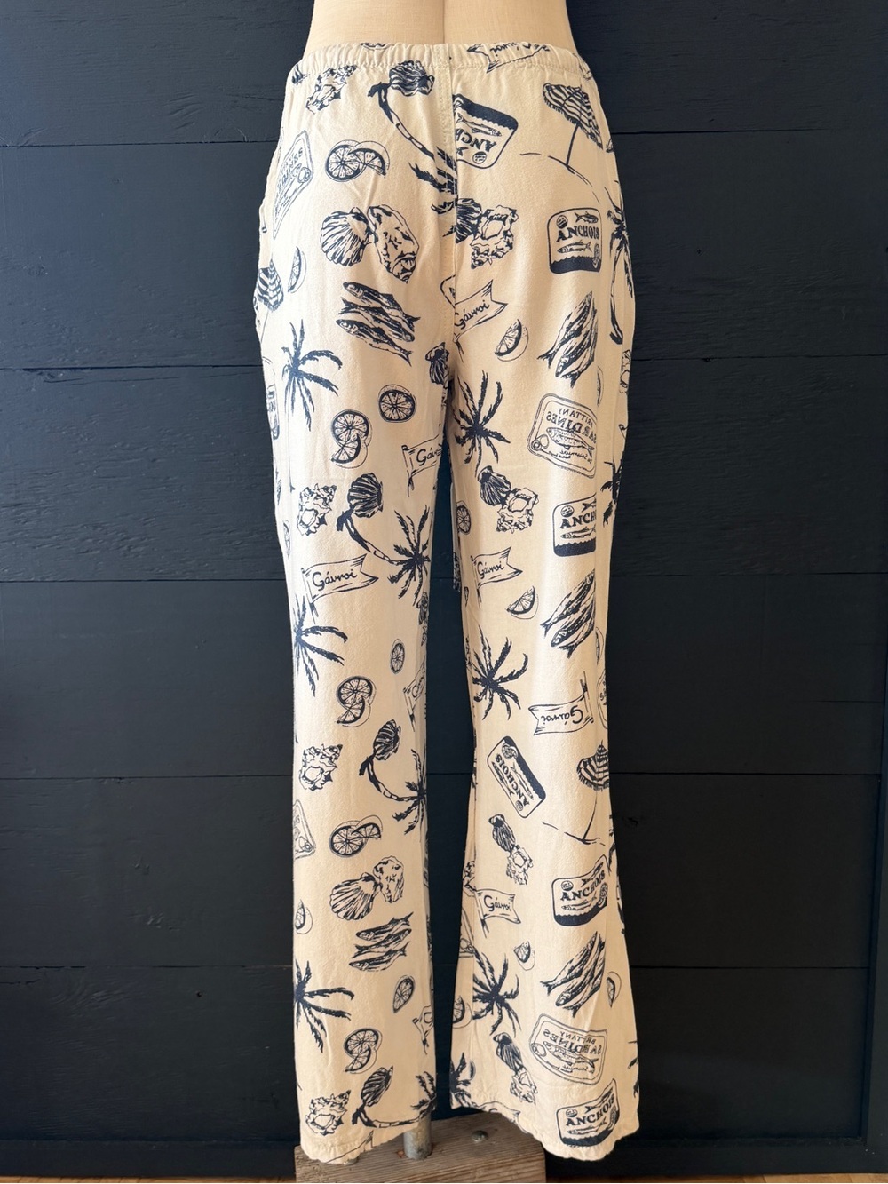 Cali 1850 Coastal Print Linen Blend Lounge Pants Size Small good condition ⛱️ - Picture 12 of 16